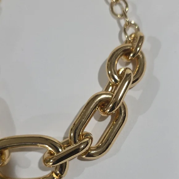 Designer Calvin Klein Gold Link Necklace – 18" Women’s Statement Fashion Jewelry - Picture 5 of 8